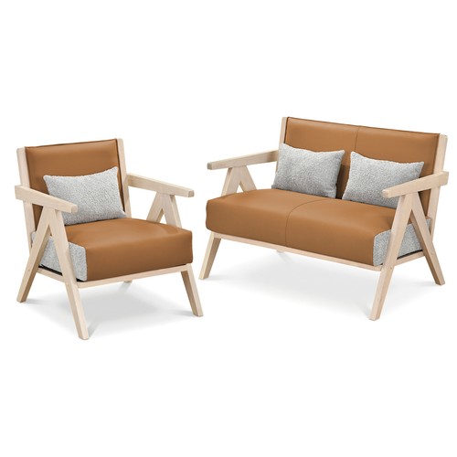 Pcs faux leather single sofa - leather,
