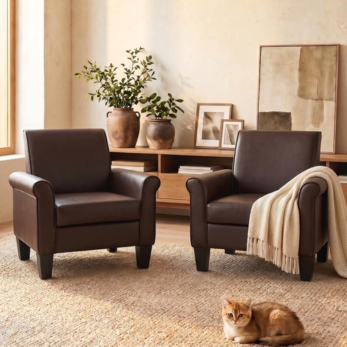 Faux leather accent chair soft - accent,